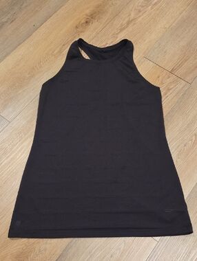 Athleta Black Racerback Tank with High Neck